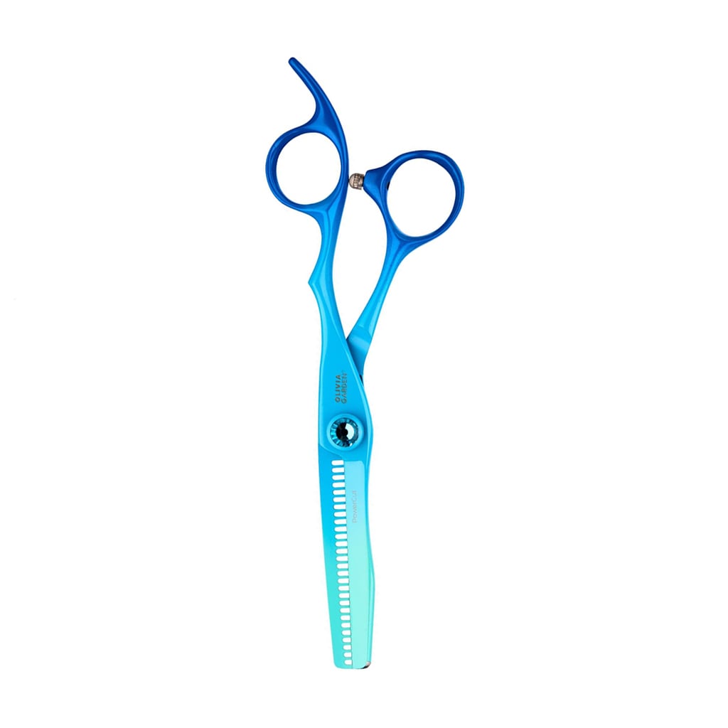Філірувальні ножиці для стрижки Olivia Garden PowerCut Blue Rainbow LE 6.28 European Style з чорним футляром на блискавці (ID1664)