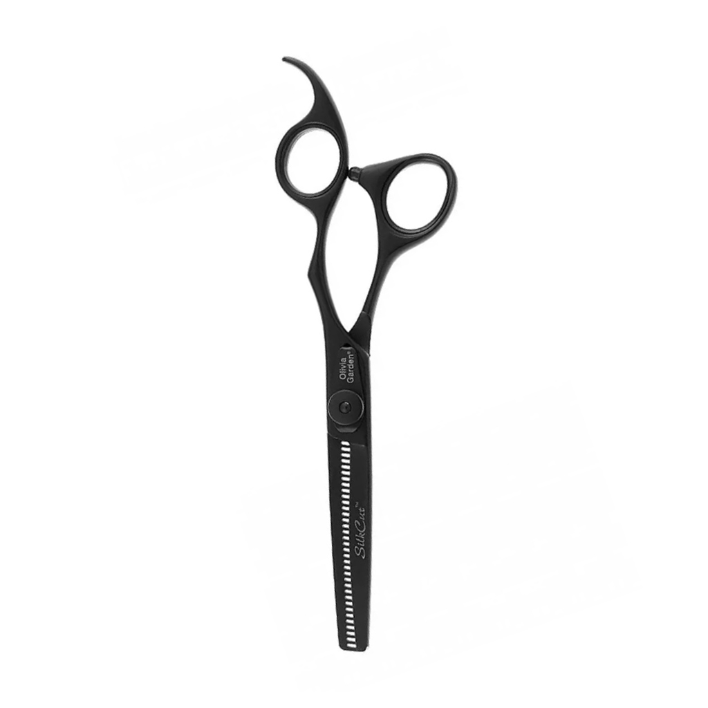 Філірувальні ножиці для стрижки Olivia Garden SilkCut 6.35 European Style матові чорні, з чохлом (SH-SC1PC-63MBL-BOX)